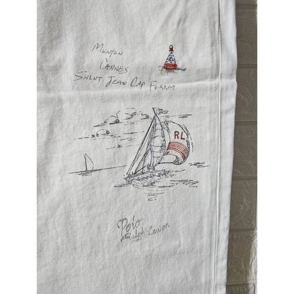 Polo Ralph Lauren Cotton Chino Pants Sailing Sailor Yacht Boating Artist Drawing - Picture 4 of 16
